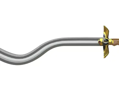 Legendary Khopesh Sword with Flying Scarab Guard - 3D Model 3D print model