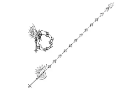 Royal Guard Whip Low-poly 3D model