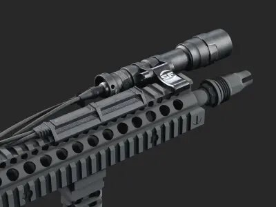 Surefire Scout Flashlight with SR09 and SR07 Remote switches Low-poly 3D model