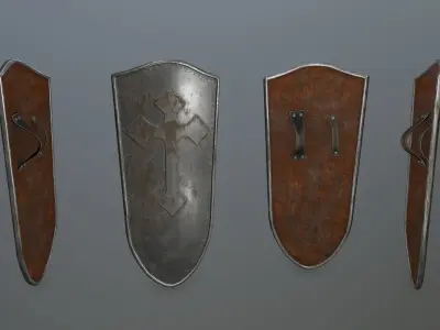 shield set spartan Low-poly 3D model