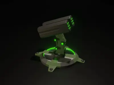 black friday turret 3d NEW YEAR SALE with gift Free low-poly 3D model