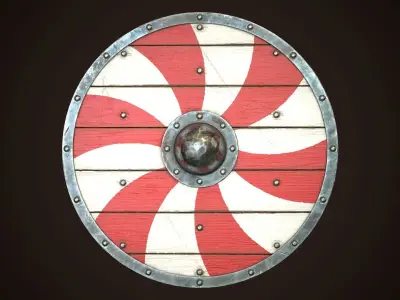 Viking Shield Basic Skins Low-poly 3D model