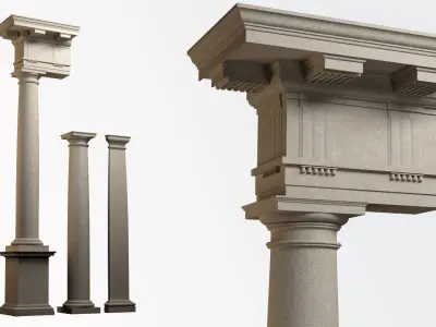 Doric mutulary  Column pedestal  Doric Order Vignola  3D model