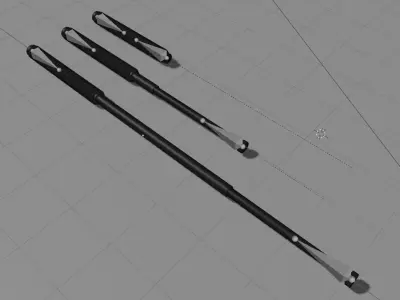 Black Folding Expandable Baton For Self Defense Free 3D model Free 3D model