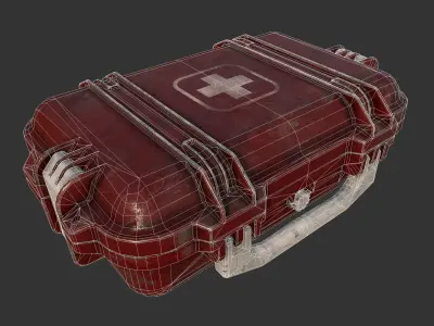 First Aid Medical Kit Case Low-poly 3D model