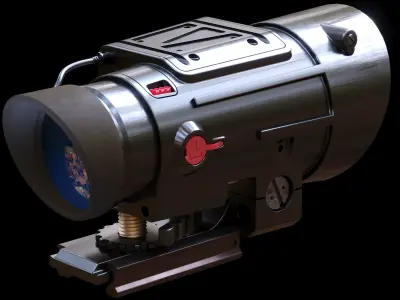 Gun Scope with Laser Pointer 3D model