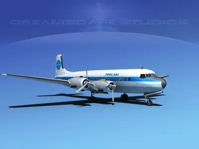 Douglas DC-7B Pan American 2 3D model