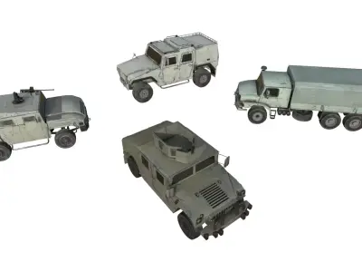 Military Vehicle Pack 04  Low-poly 3D model