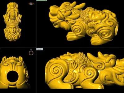 Pixiu Face Bracelet-Unicorn bracelet T07 3D print model