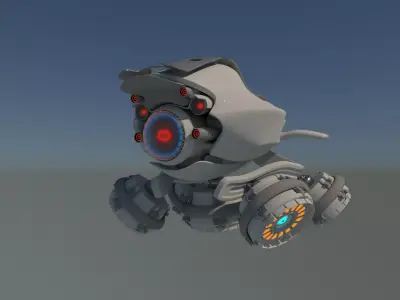 Drone robot Low-poly 3D model