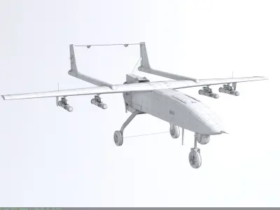 Fighter Drone P071A-020  Low High Poly High-Precision Low-poly 3D model