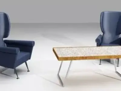 Armchairs and table Free 3D model