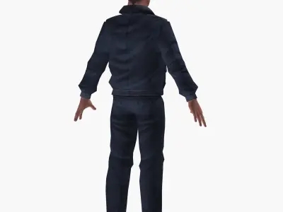 Policeman police officer in uniform Low-poly 3D model