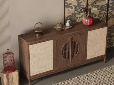 Chinese-style Entryway Cabinet  3D model