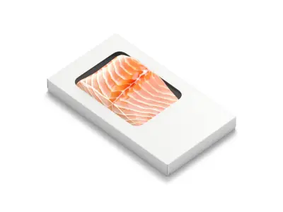 White Salmon Box Pack - fish cardboard tray 3D model