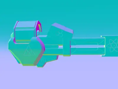 low poly gun Free low-poly 3D model