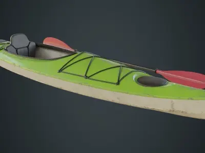 Kayak 2B Low-poly 3D model