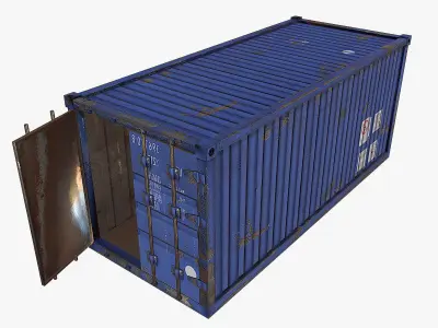 Container 1 shipping Low-poly 3D model
