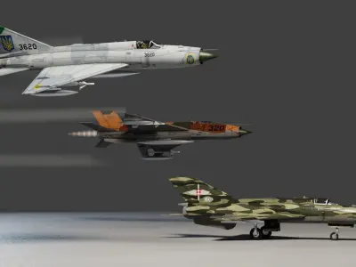 MIG-21 Fishbed - free Free low-poly 3D model