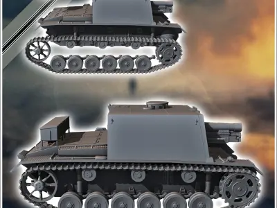 Sturm-Infanteriegeschutz 33B StuiG-33B - miniatures tabletop sce 3D print model