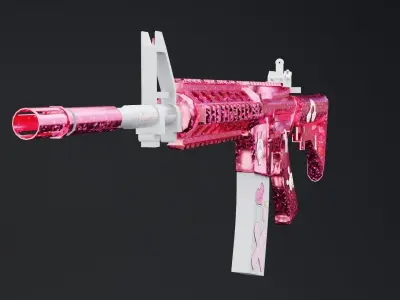 Kawaii M4A4 Rifle Low-poly 3D model