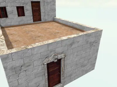 Old High-Quality 3D Colonial House Low-poly 3D model