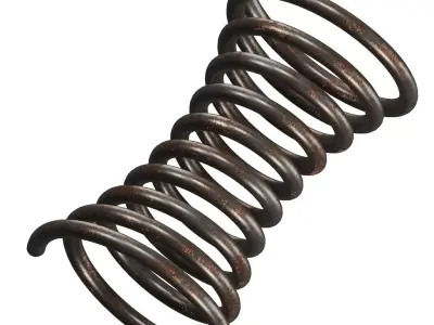 Rusty Steel Concave Spring 3D model
