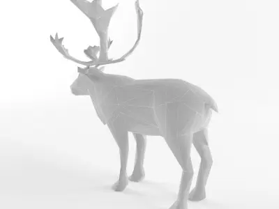 Christmas Deer Elk Moose Mammal Raindeer Animal Low Poly Low-poly 3D model