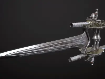 DEFENDER OF FAITH - Flintlock Katar Low-poly 3D model