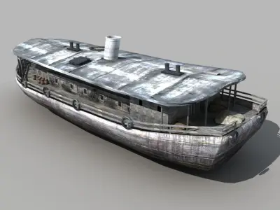 Old Cargo Ship 03 3D model