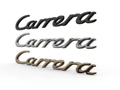 Carrera Porsche emblem nameplate 3D model