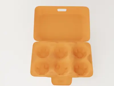 Rigged Egg Box 3D Model Including 6 Easter Eggs Low-poly 3D model