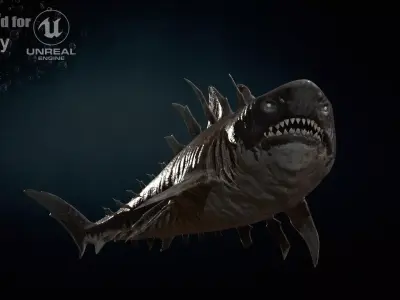 AlienShark 4 Low-poly 3D model