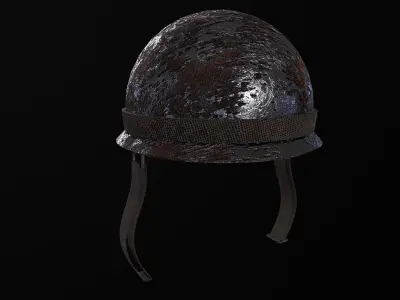 Old WW2 US Army Helmet - Game Ready - Low Poly PBR 3D Model  Low-poly 3D model