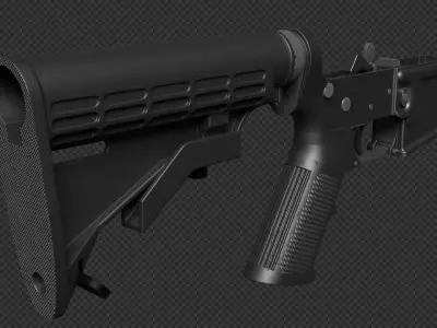 AR-15 Lower Receiver Assembly Low-poly 3D model