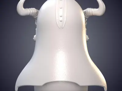 Horned Skull Warrior Bust Statue PM-970 3D print model