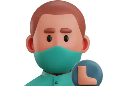 Podiatrist Avatar 3D Icon Low-poly 3D model
