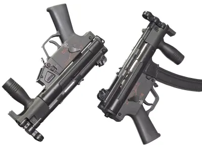 MP5k submachine gun  Low-poly 3D model