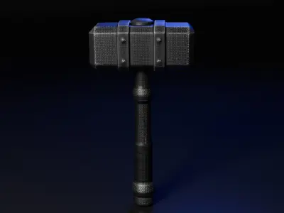 fantasy medieval war hammer Free 3D model
