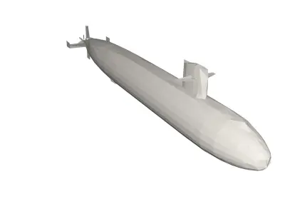 Military Ship submarine Low-poly 3D model