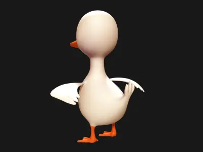 Duck Rigged Low-poly 3D model