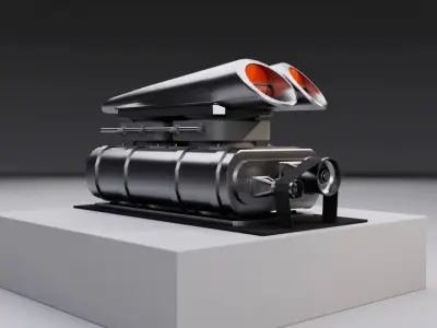 Supercharger type C Low-poly 3D model