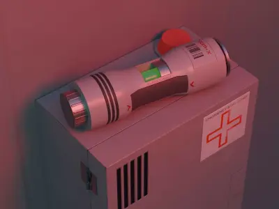 Sci-Fi Medical Cabinet - Game Ready Low-poly 3D model