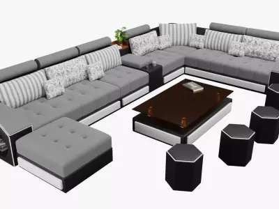 Modern living room sofa  Free 3D model