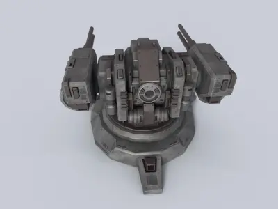 Defense turret Low-poly 3D model