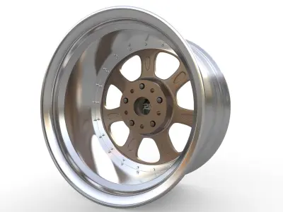BBS Bugatti costom wheel and stock wheel 3D model