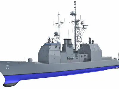 USS Port Royal Missile Cruiser 3D model