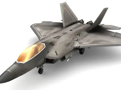 Raptor F22 Low-poly 3D model