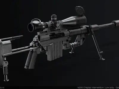 M200 Cheytac Intervention PBR GameReady Low-poly 3D model