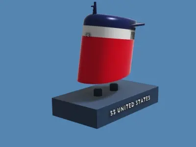 Iconic funnels SS United States 3D print model
